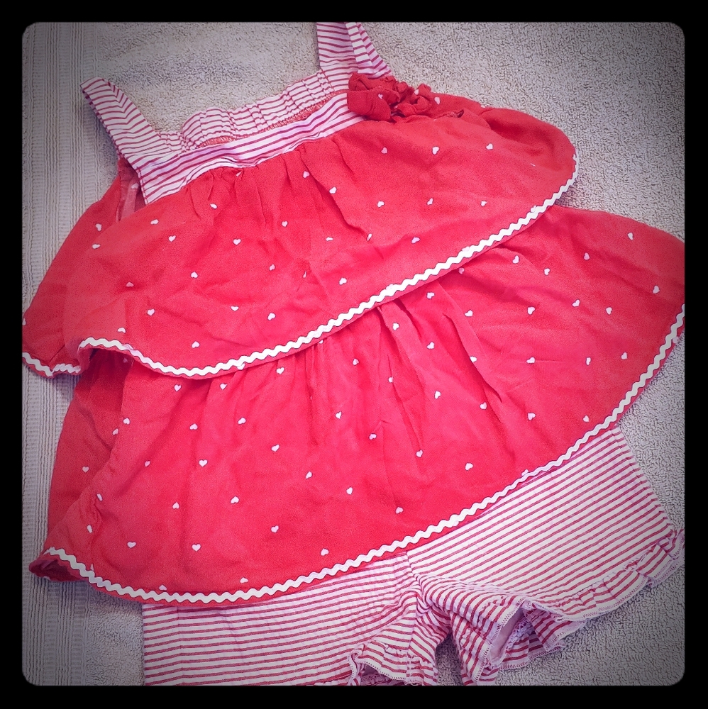 Girls Pink Two Piece Short Set